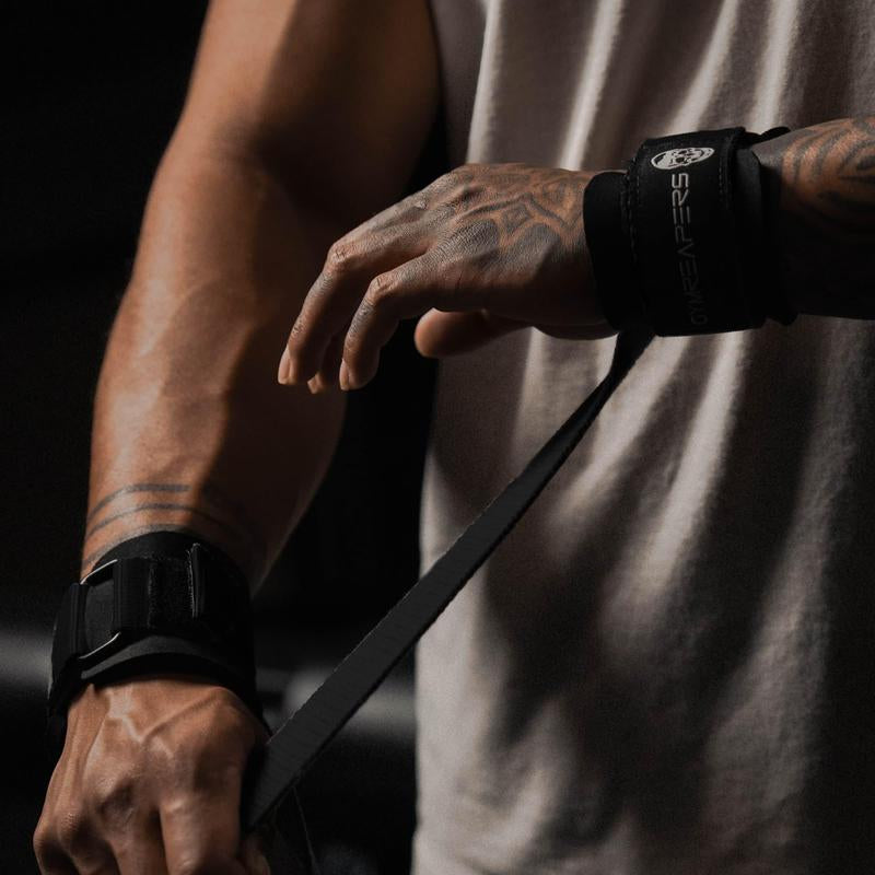 Gymreapers Dowel Lifting Straps with Padded Cuff & Heavy-Duty Polypropylene for Deadlifts Rows & Pull-Ups