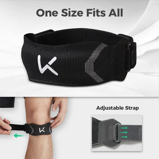 KEEP Knee Brace, 2 PACK Knit Breathable Bidirectional Patella Strap, Brace Support for Hiking, Soccer, Basketball, Running, Jumpers Knee, Tennis, Tendonitis, Volleyball & Squats