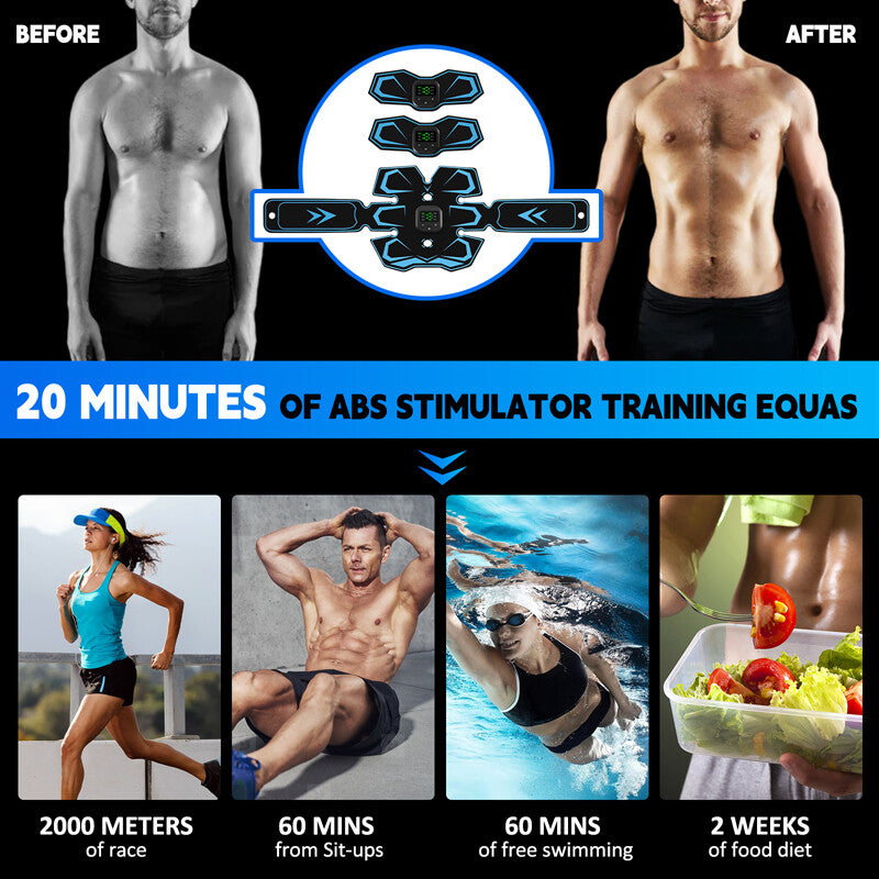 EMS Abdominal Muscle Core Toning Trainer ABS Electric Stimulator Fitness Belt