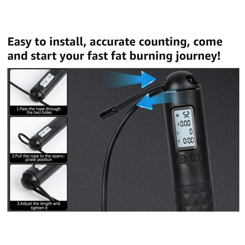 Adult Skipping Rope Body Shaping Fat Loss Big Ball Weight Wire Rope Dual-Purpose Counting Large Cordless Ball-Weighted Jump Rope Home Workout Equipment Exercise