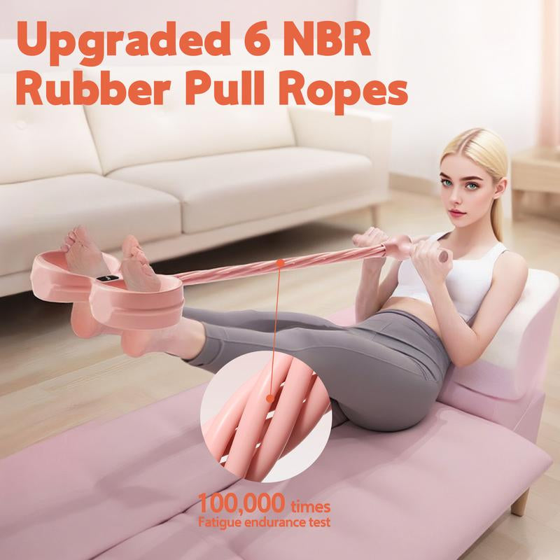 Soulyis Smart Foot Pedal Puller, 6-Tube Elastic Resistance Band, Natural Latex Resistance Rope, Suitable for Abdomen/Waist/Arm/Leg Stretching and Shaping Training, Pilates Equipment, Yoga Equipment, Fitness Shaping, Holiday Gift
