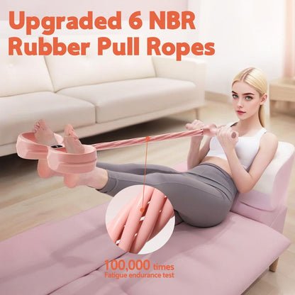 Soulyis Smart Foot Pedal Puller, 6-Tube Elastic Resistance Band, Natural Latex Resistance Rope, Suitable for Abdomen/Waist/Arm/Leg Stretching and Shaping Training, Pilates Equipment, Yoga Equipment, Fitness Shaping, Holiday Gift